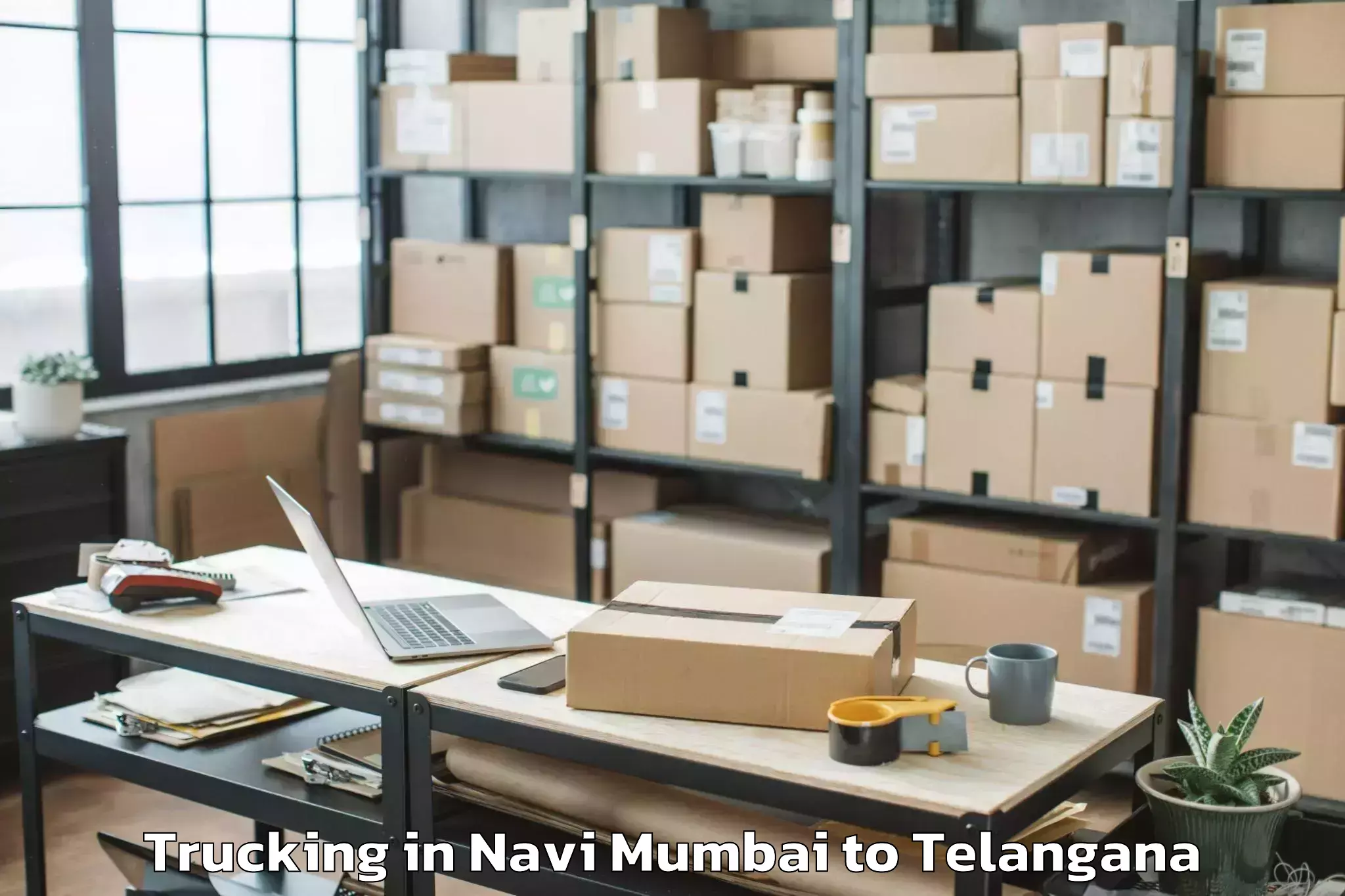 Top Navi Mumbai to Mulug Trucking Available